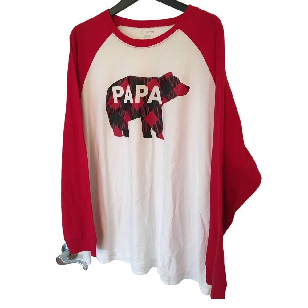 Place XXXL Papa Bear Long Sleeve T-shirt Pajama Top